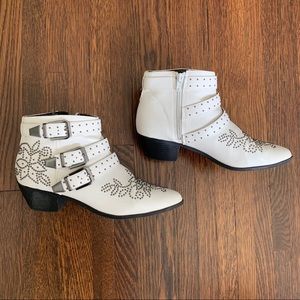Topshop White Studded Booties